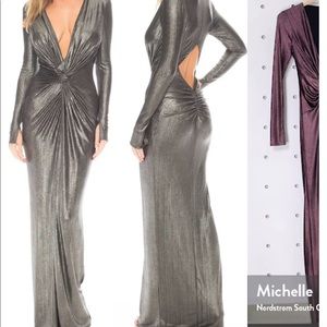 Katie May “In a Mood” Silver Metallic Gown